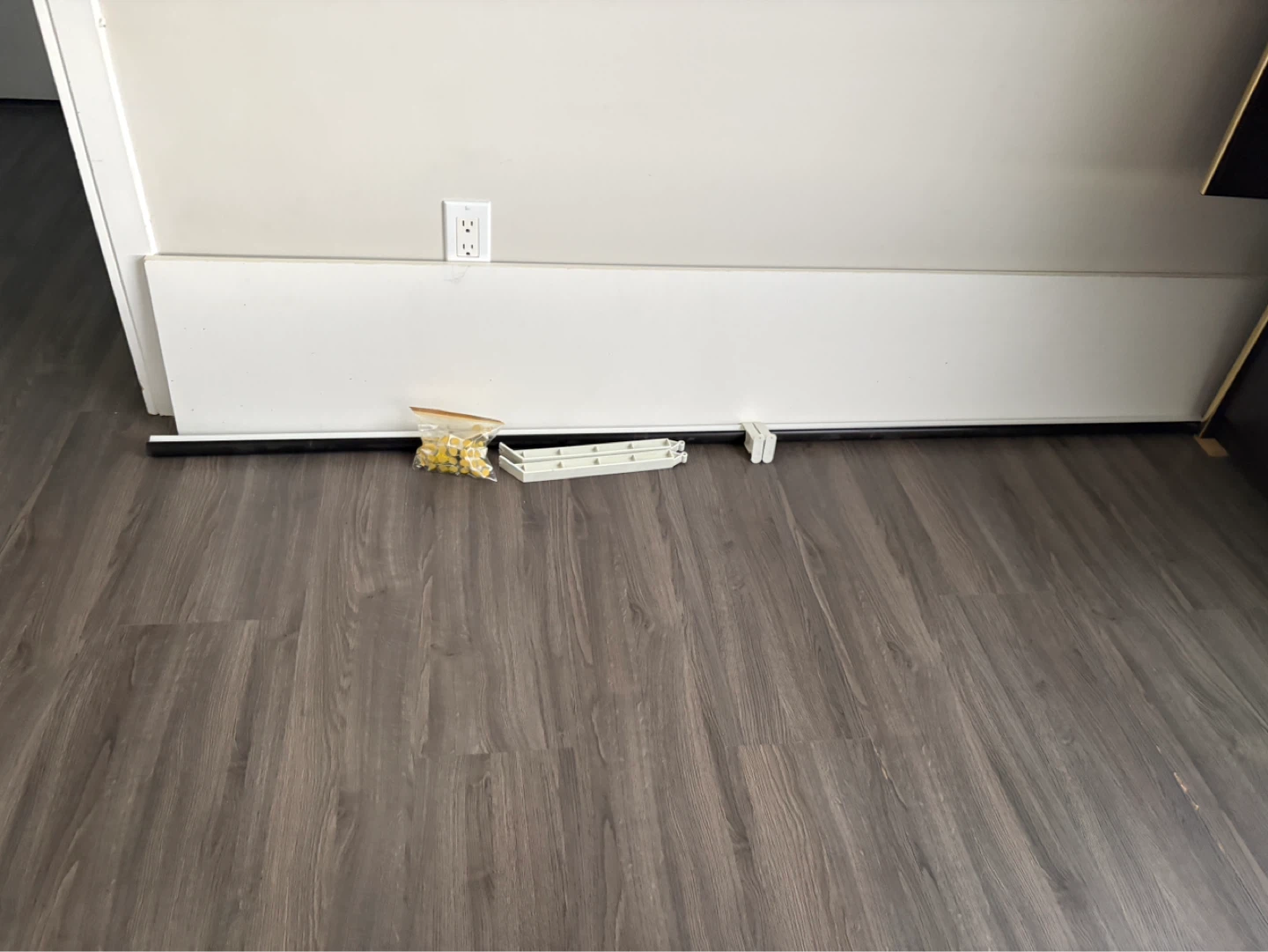 White Closet Rod with Brackets and Hardware