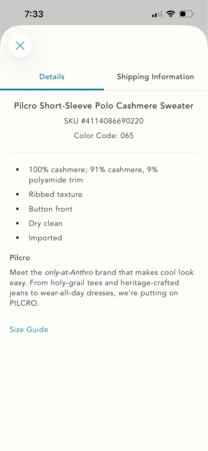 Brand New Anthropologie 100% cashmere polo sweater xxs - photo 5