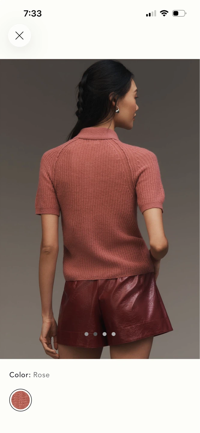 Brand New Anthropologie 100% cashmere polo sweater xxs - photo 2