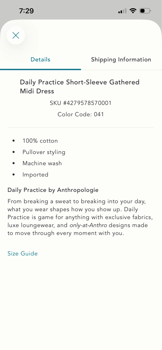 BNWT Anthropologie Daily Practice Midi Dress XS - photo 5