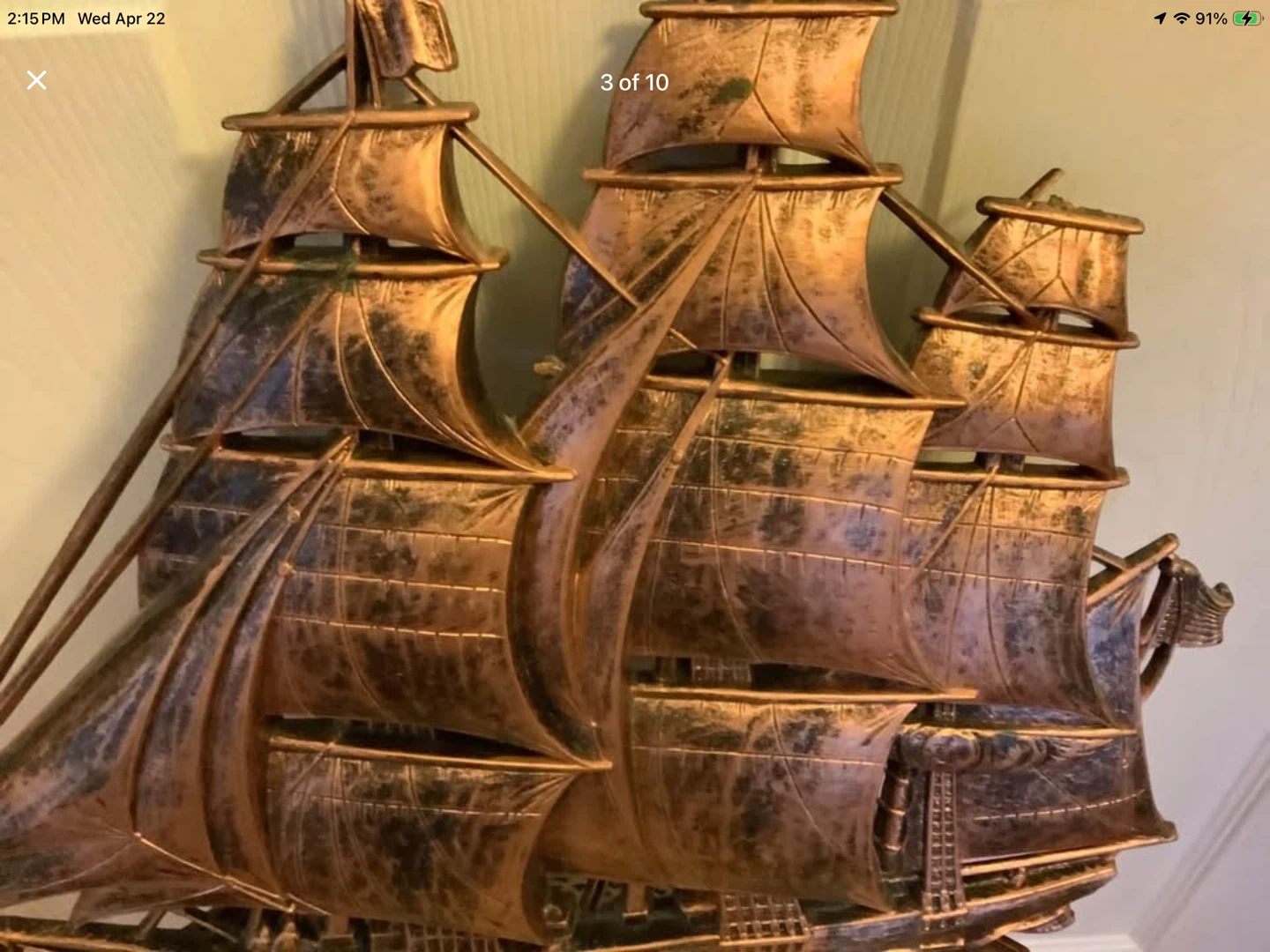 Vtg Syroco Coppercraft Clipper Ship Wall Art 🐞 - photo 3