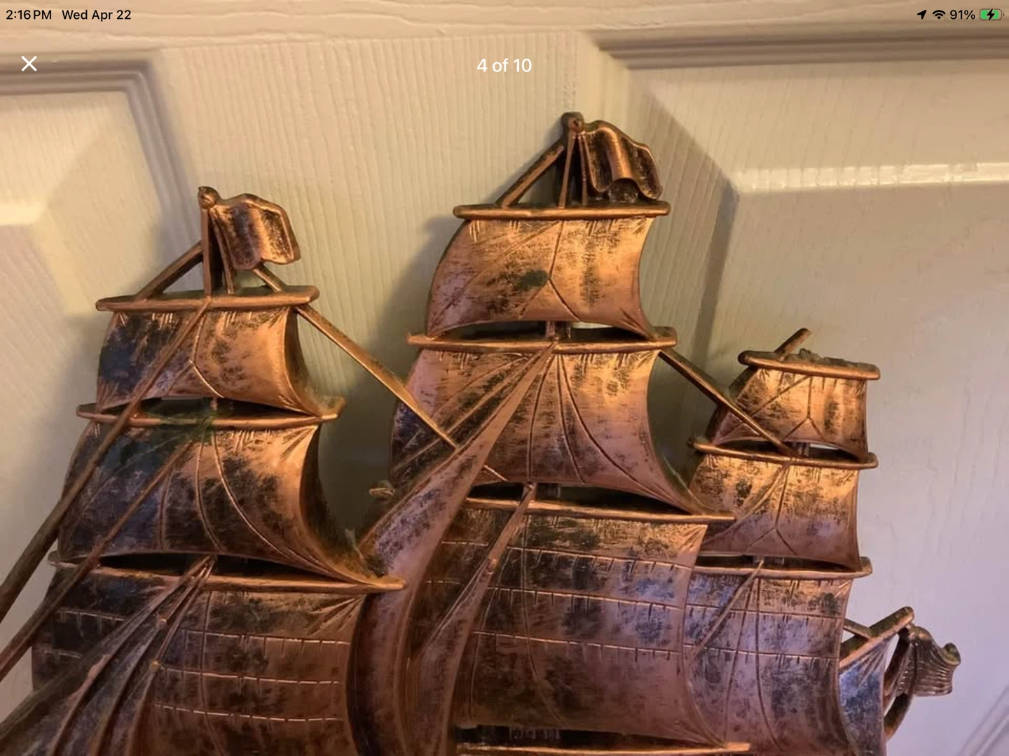 Vtg Syroco Coppercraft Clipper Ship Wall Art 🐞 - photo 4