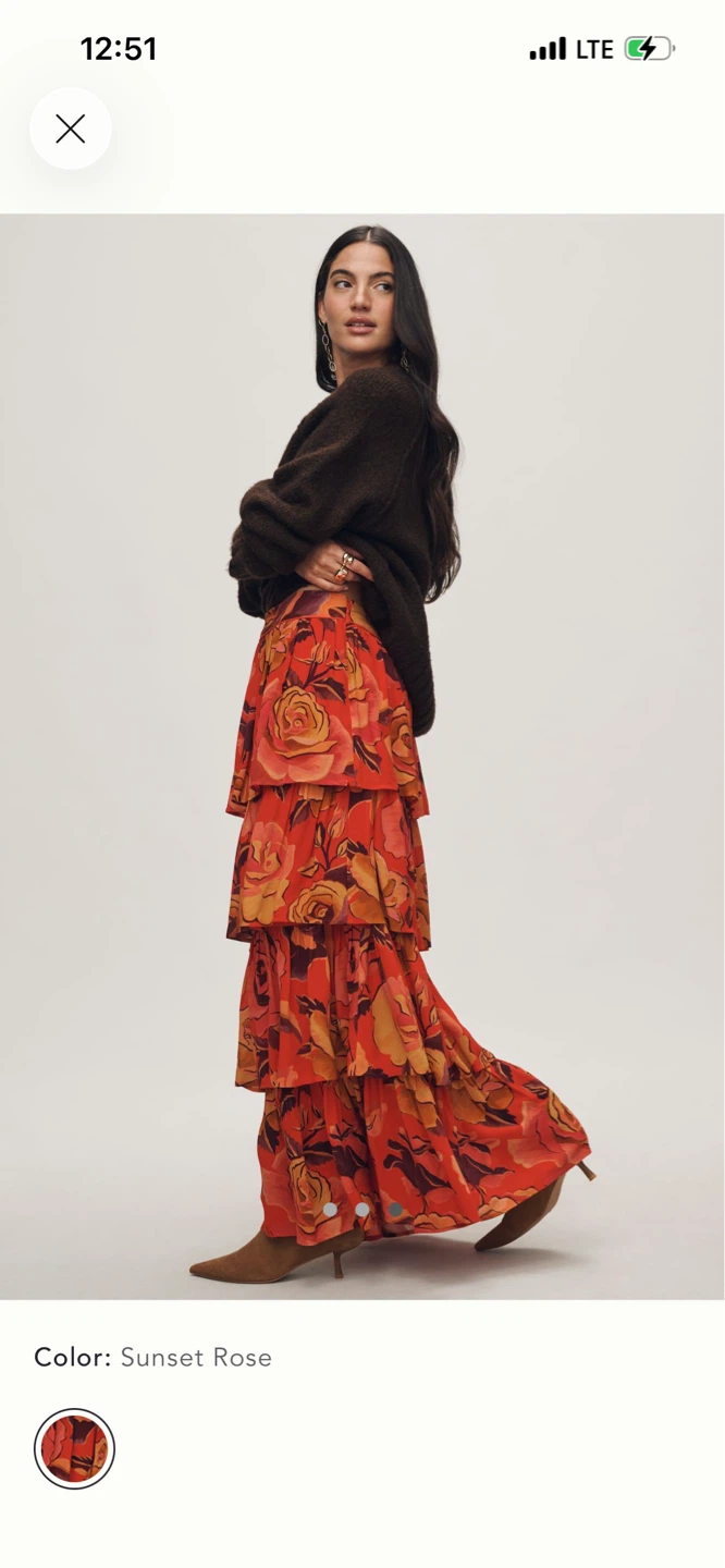 BNWT Farm Rio Floral Tiered Midi Skirt S - photo 4
