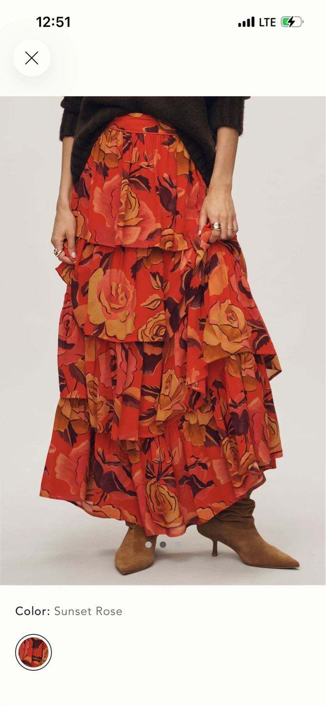 BNWT Farm Rio Floral Tiered Midi Skirt S - photo 3