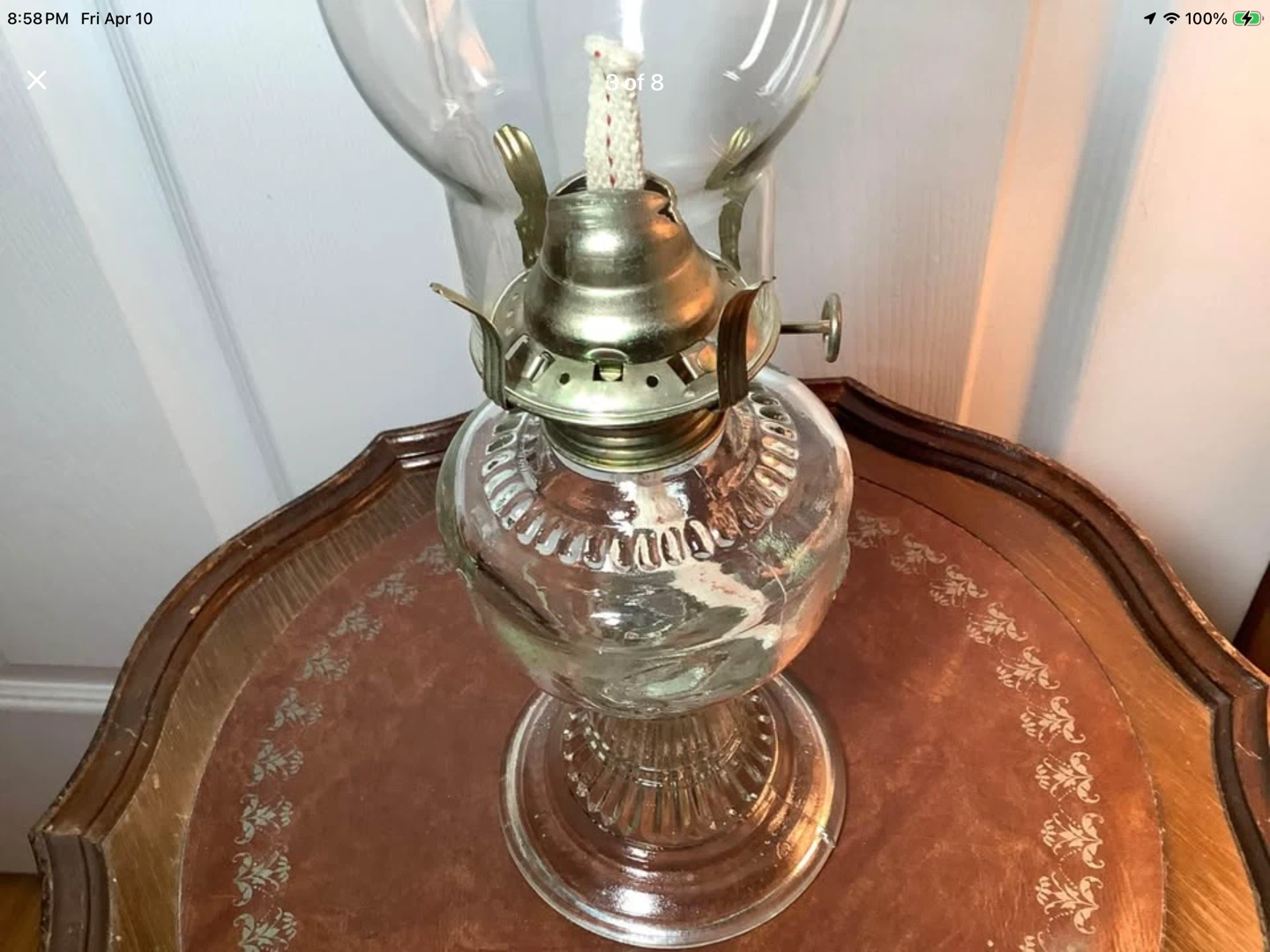 Late Victorian Era Vtg An Qing China Pedestal Oil Lamp 🐞 - photo 2