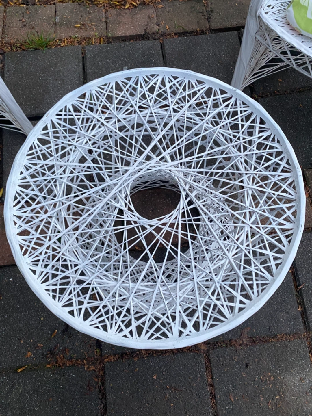 3 Piece White Wicker Patio Set with Chairs and Table - photo 2