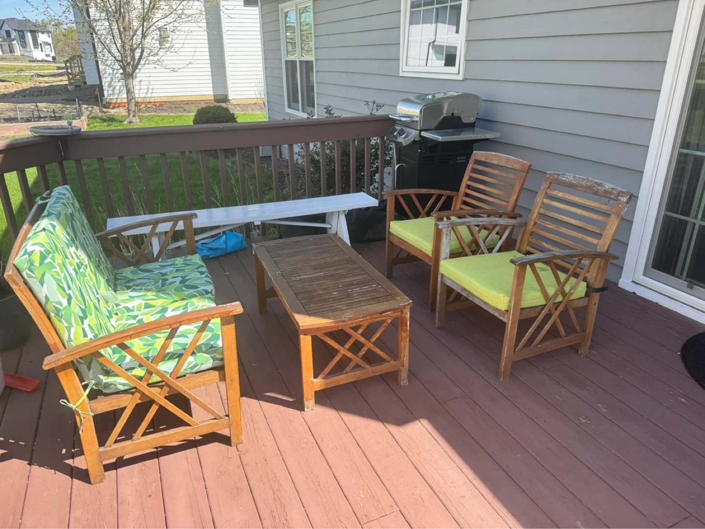 Wooden Patio Furniture Set