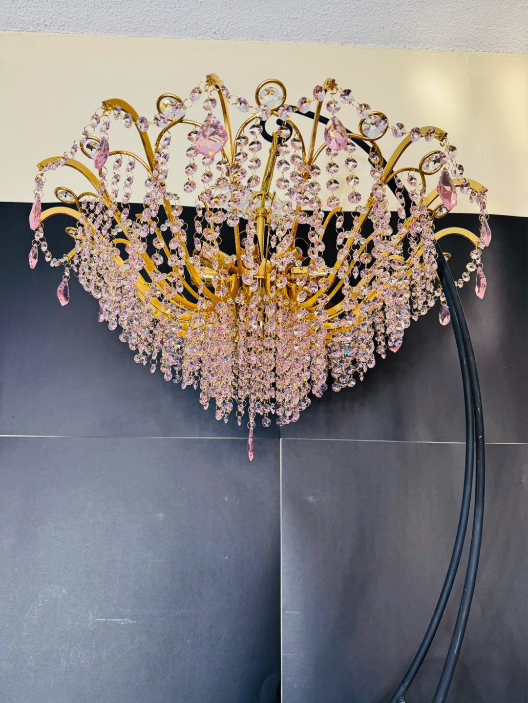 Vintage Unique Pink Crystal Shandelier - photo 2