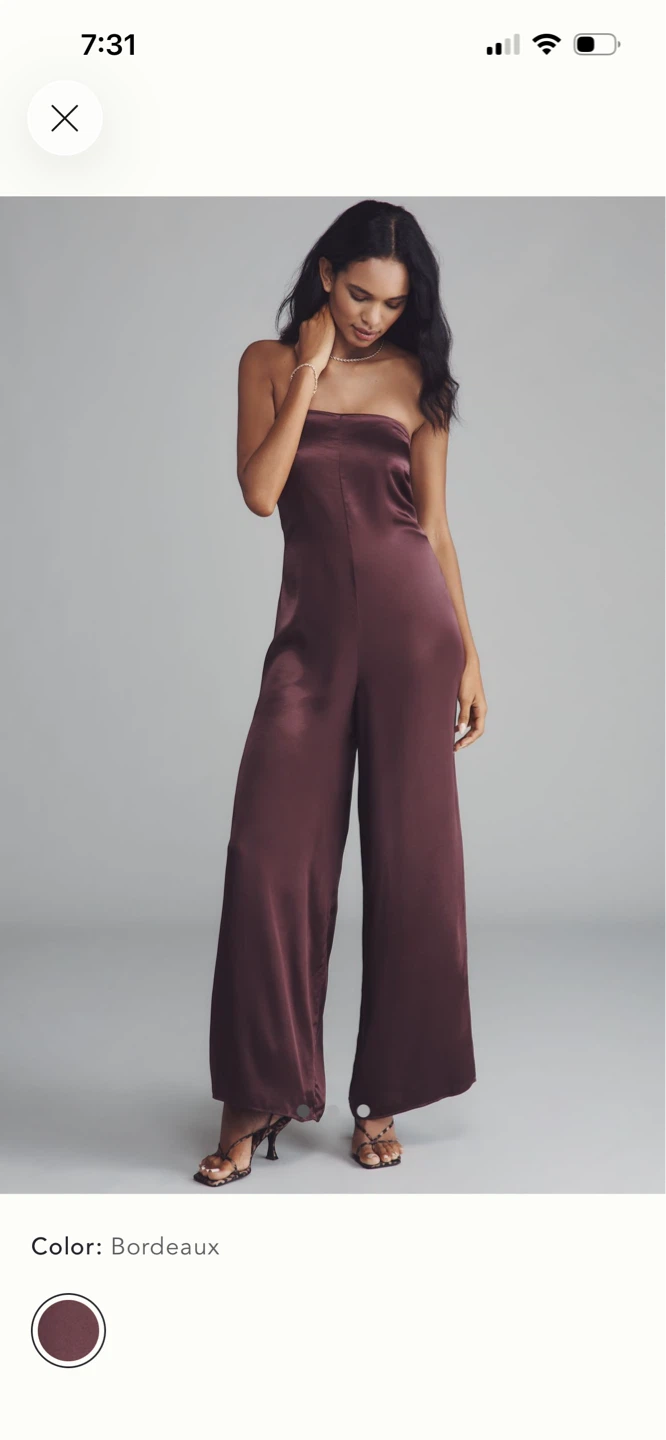 BNWT Anthropologie Satin Jumpsuit S