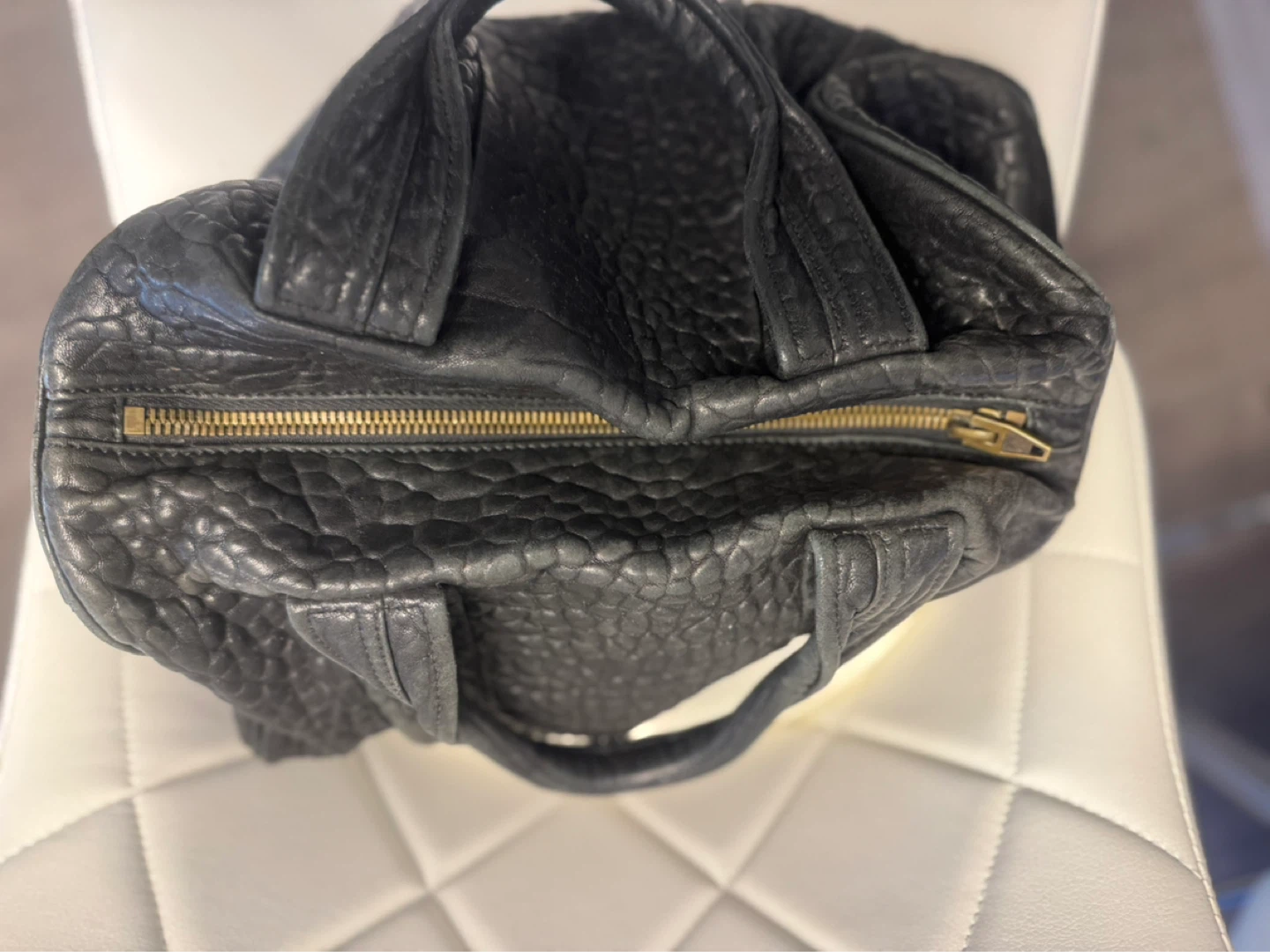 Alexander Wang Black Pebbled Leather Rockie Bag with Studs - photo 3