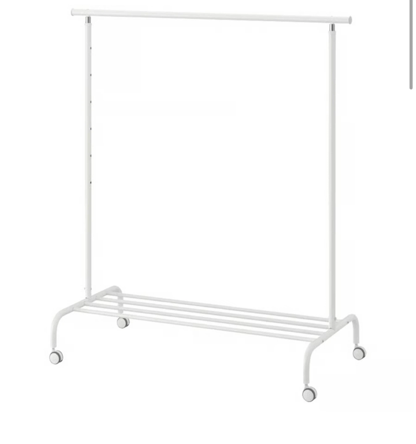 IKEA White Clothing Rack with Wheels