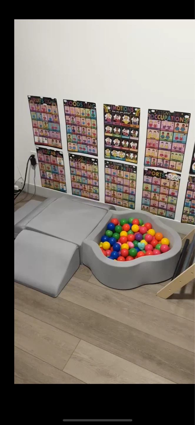 Grey Foam climbing blocks & ball pit w 50 balls
