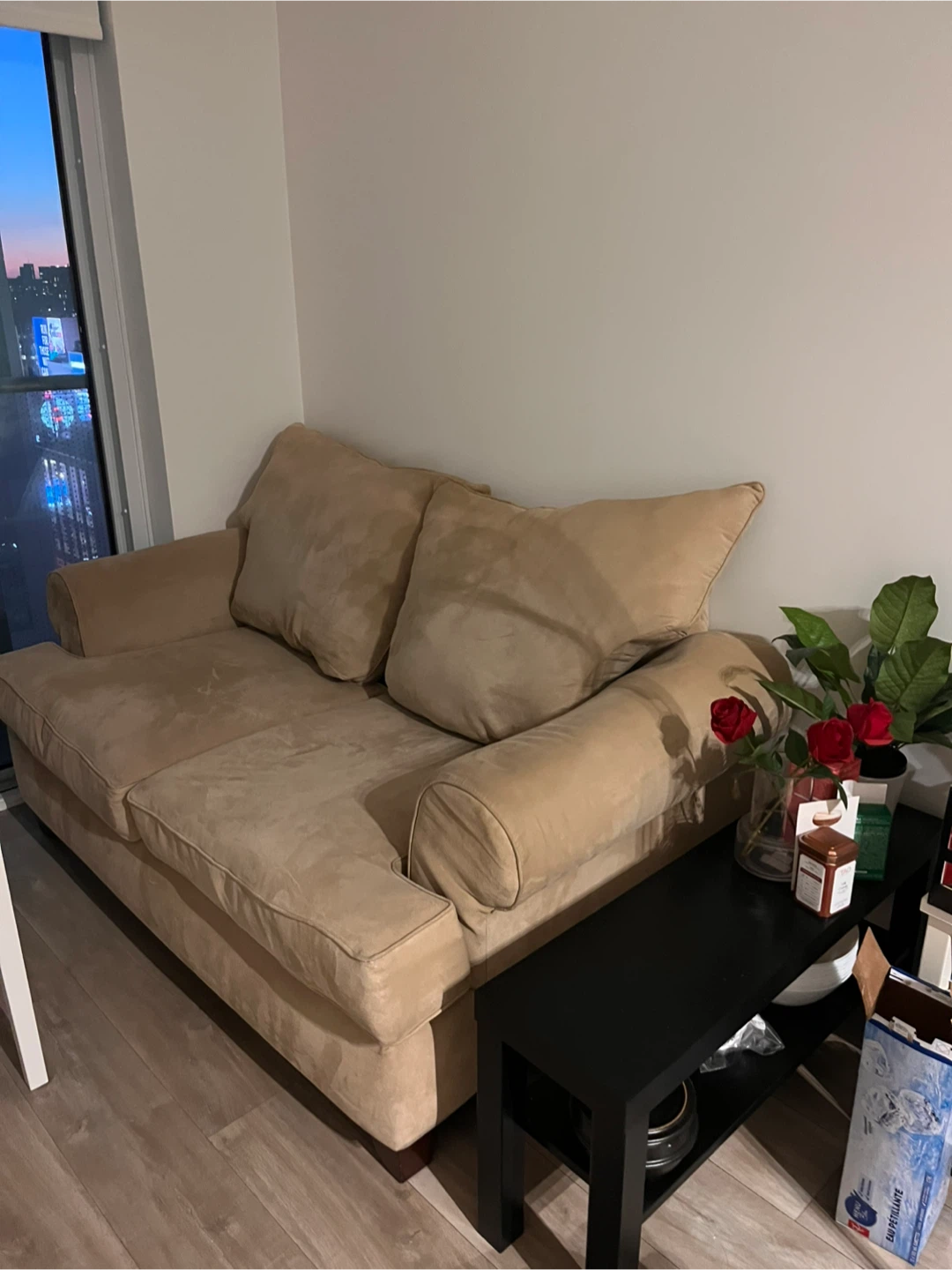 Beige Two-Seater Sofa