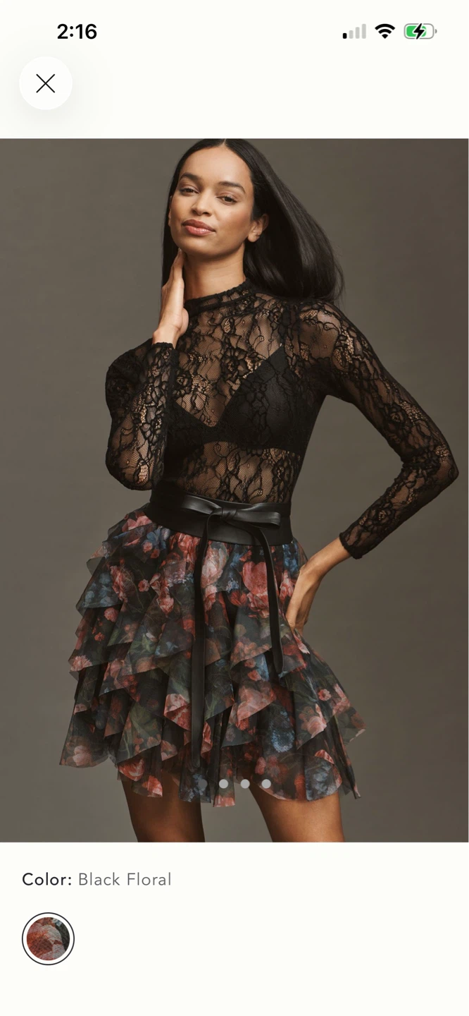BNWT Anthropologie Cherie Ruffled Tulle Skirt XS