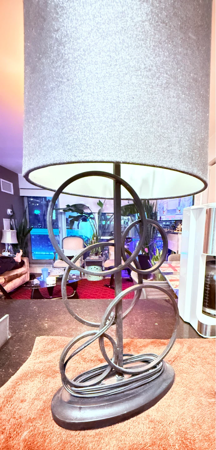 Artistic Table Lamp with Grey Shade