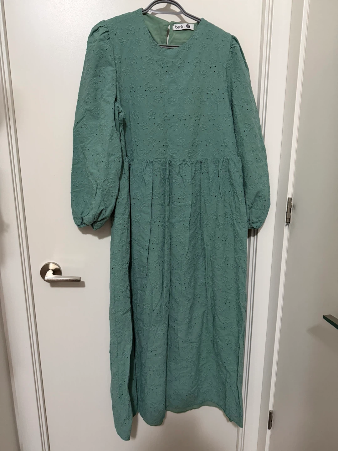 Benin Broderie Long Dress - Mint Green - photo 2