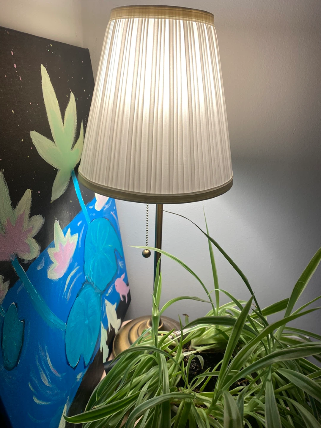 Lamp with brass finish