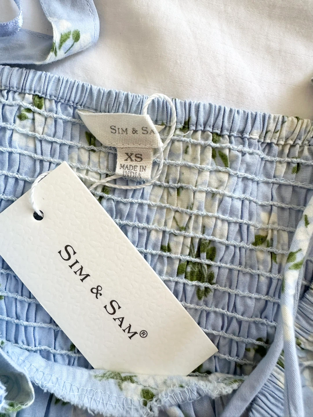 🆕 SIM & SAM Blue Floral Print Midi Dress Size XS - photo 2
