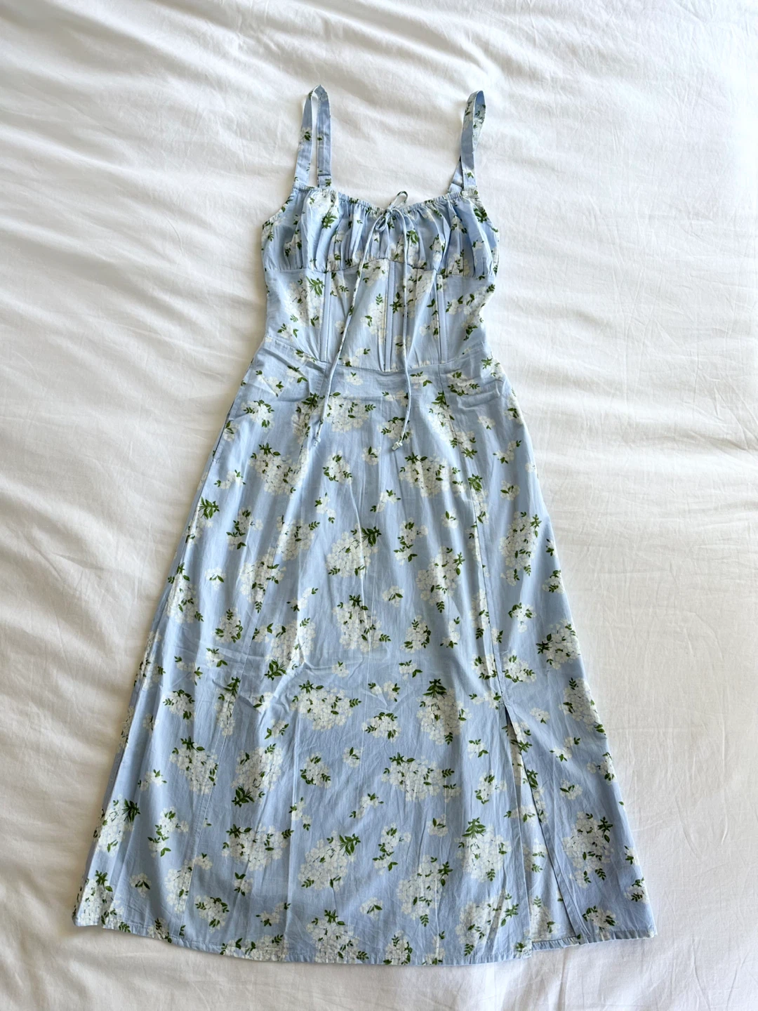 🆕 SIM & SAM Blue Floral Print Midi Dress Size XS - photo 4