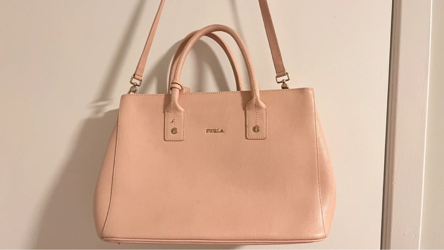 Furla Pink Leather Tote Bag