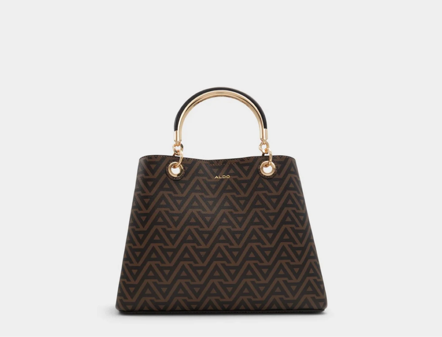ALDO Brown Geometric Print Top Handle Handbag - photo 4