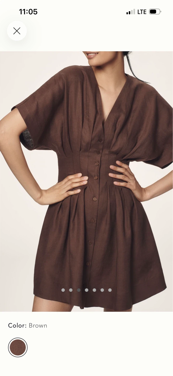 BNWT Anthropologie Tobie 100% Linen Shirt Dress XL