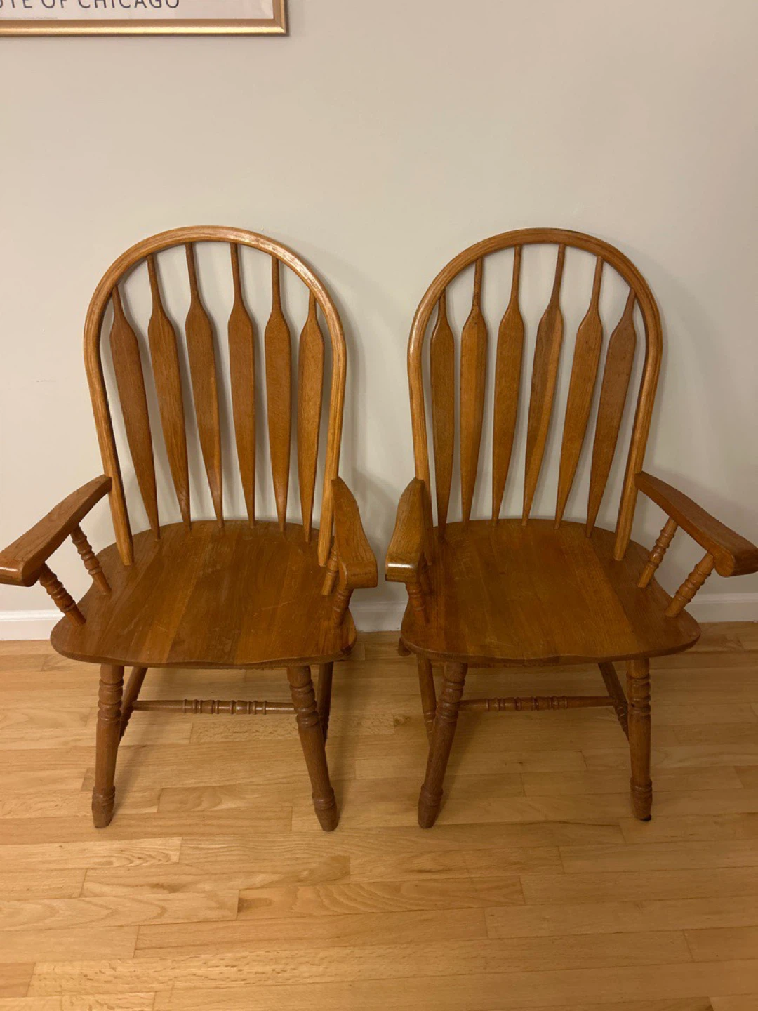 Wooden Arm Chairs - Set of 2