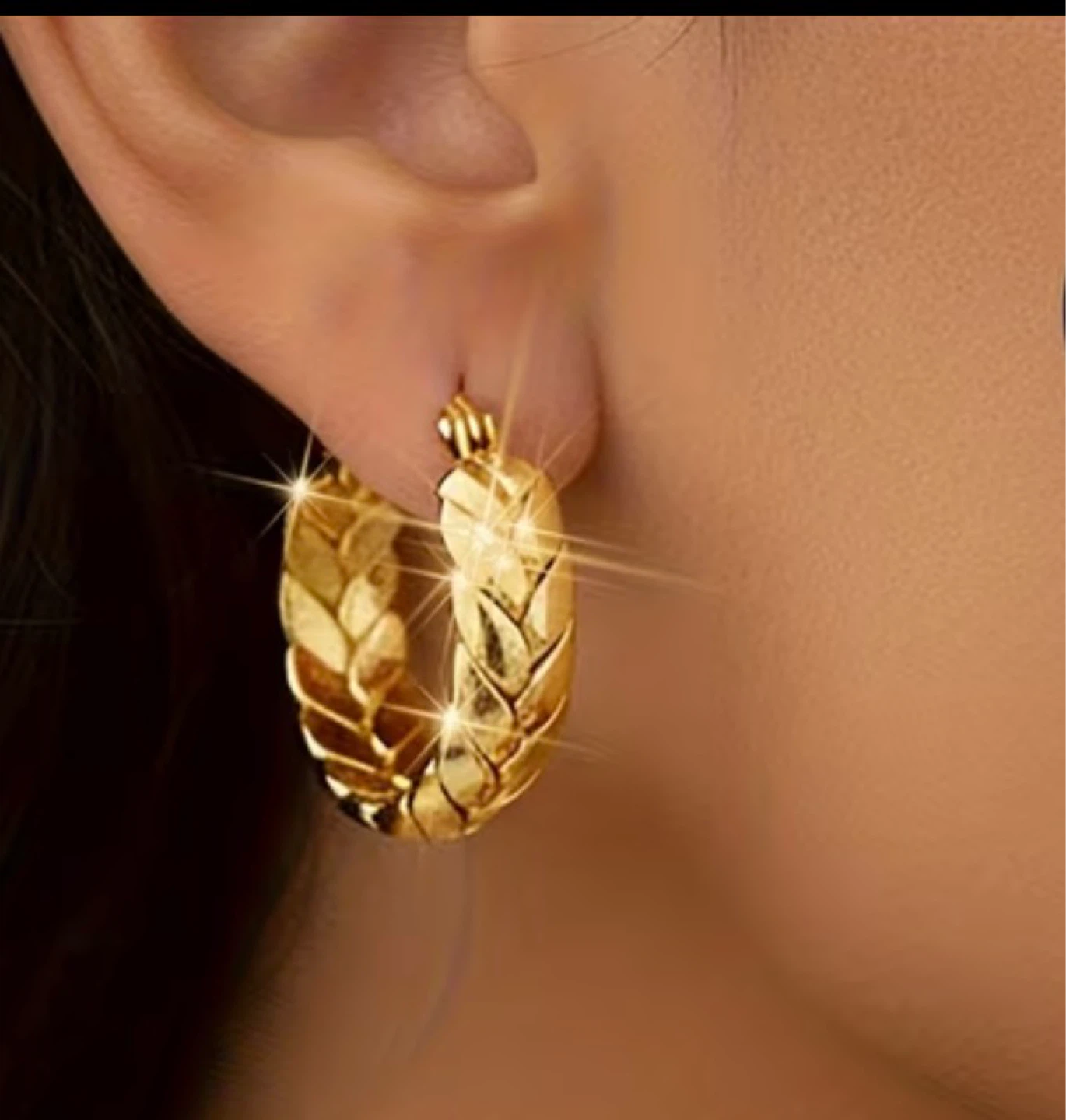 18K Gold Plated Stainless Steel Hoop Earrings