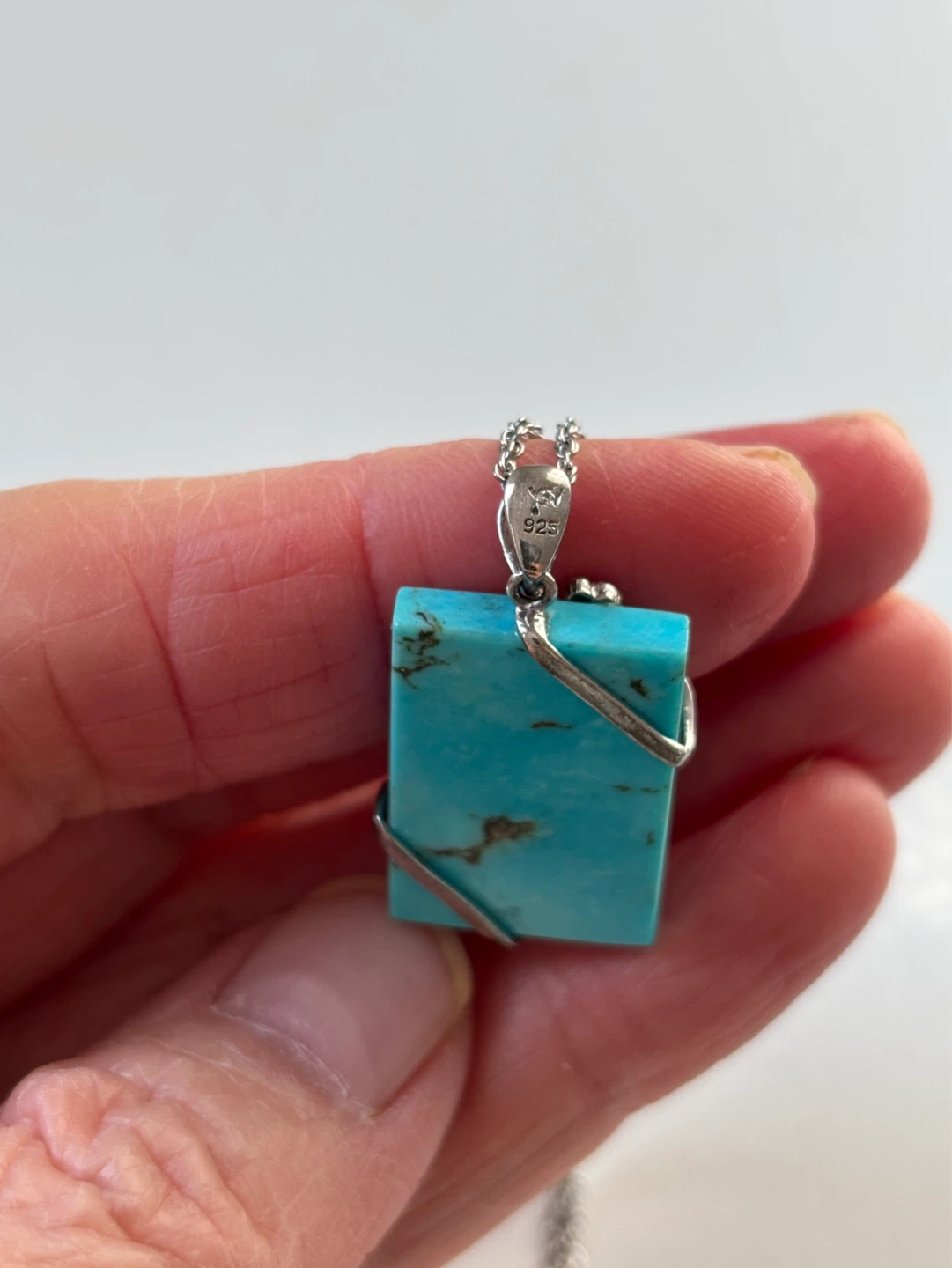 Sterling Silver Turquoise Pendant Necklace