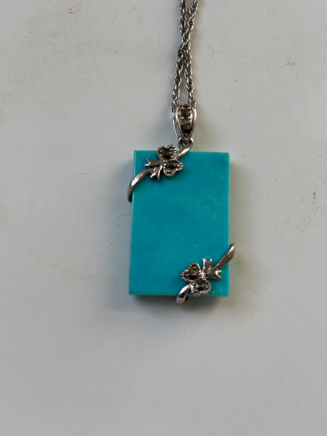 Sterling Silver Turquoise Pendant Necklace - photo 3