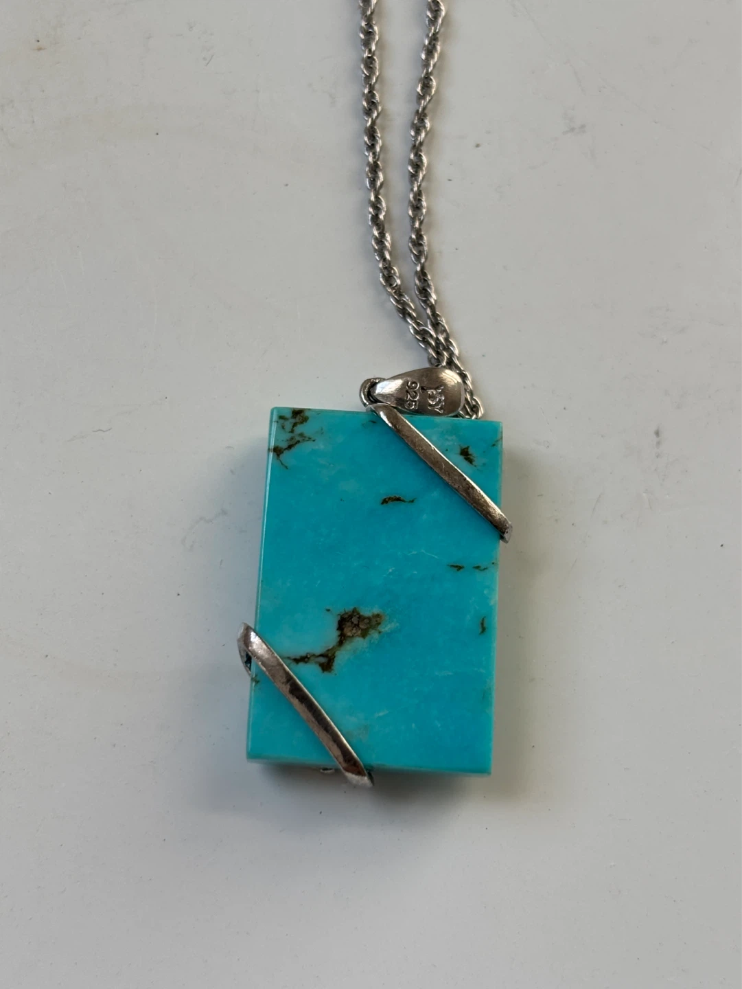 Sterling Silver Turquoise Pendant Necklace - photo 4