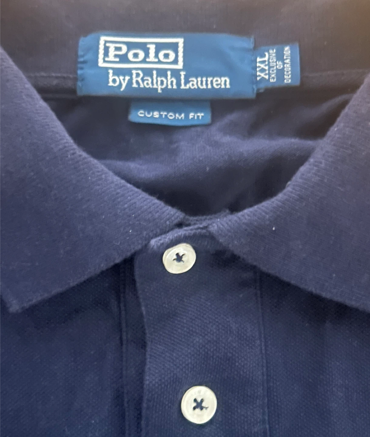 Polo Ralph Lauren Custom Fit Navy Blue Polo Shirt XXL - photo 2