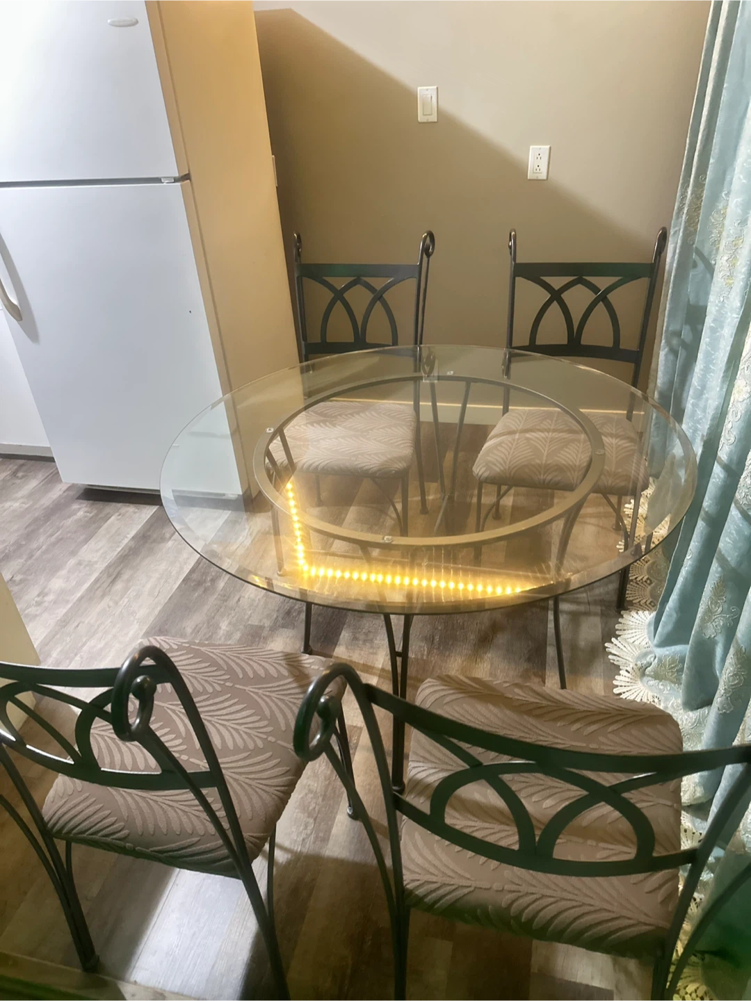 Glass Top Dining Set with 4 Chairs - photo 3