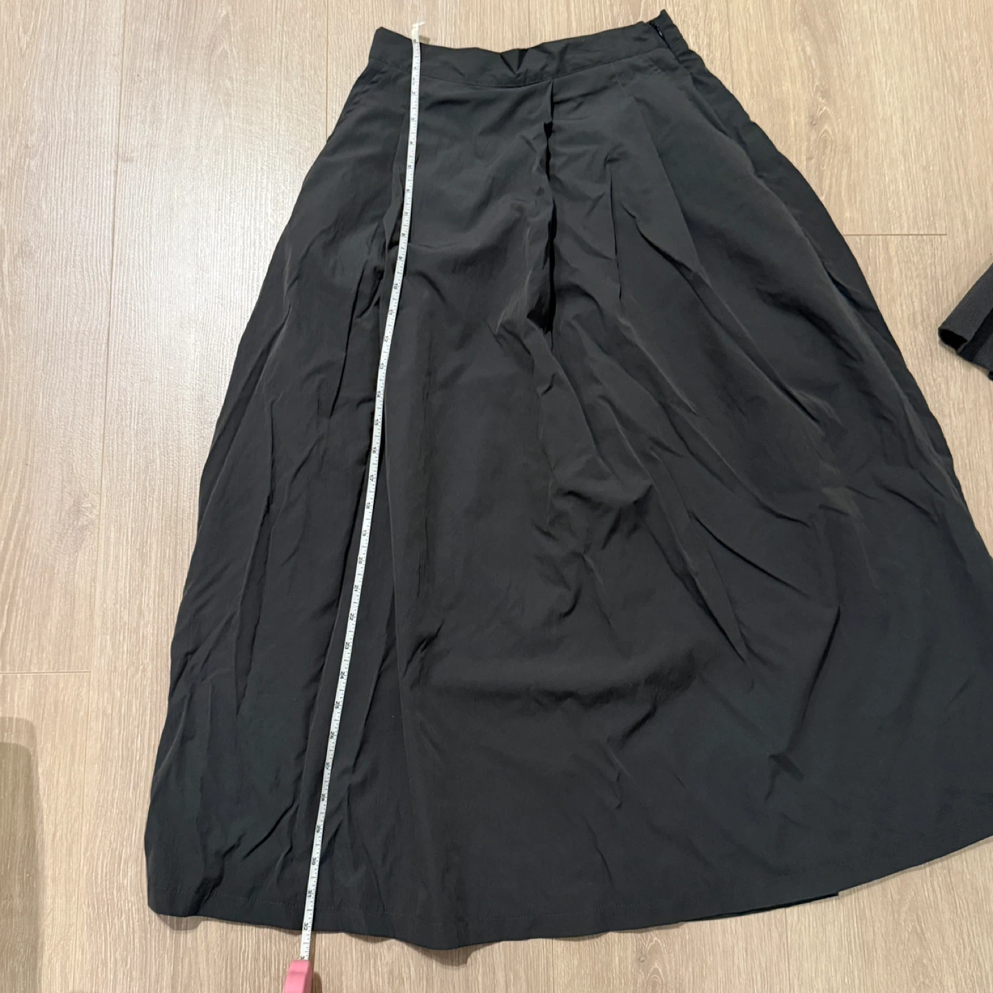 Gray Pleated Midi Skirt