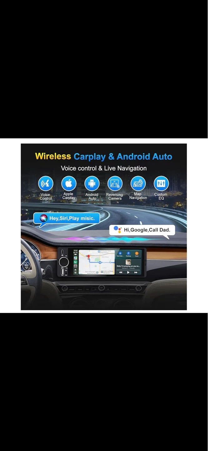 Single Din Car Stereo with Apple CarPlay & Android Auto - photo 3