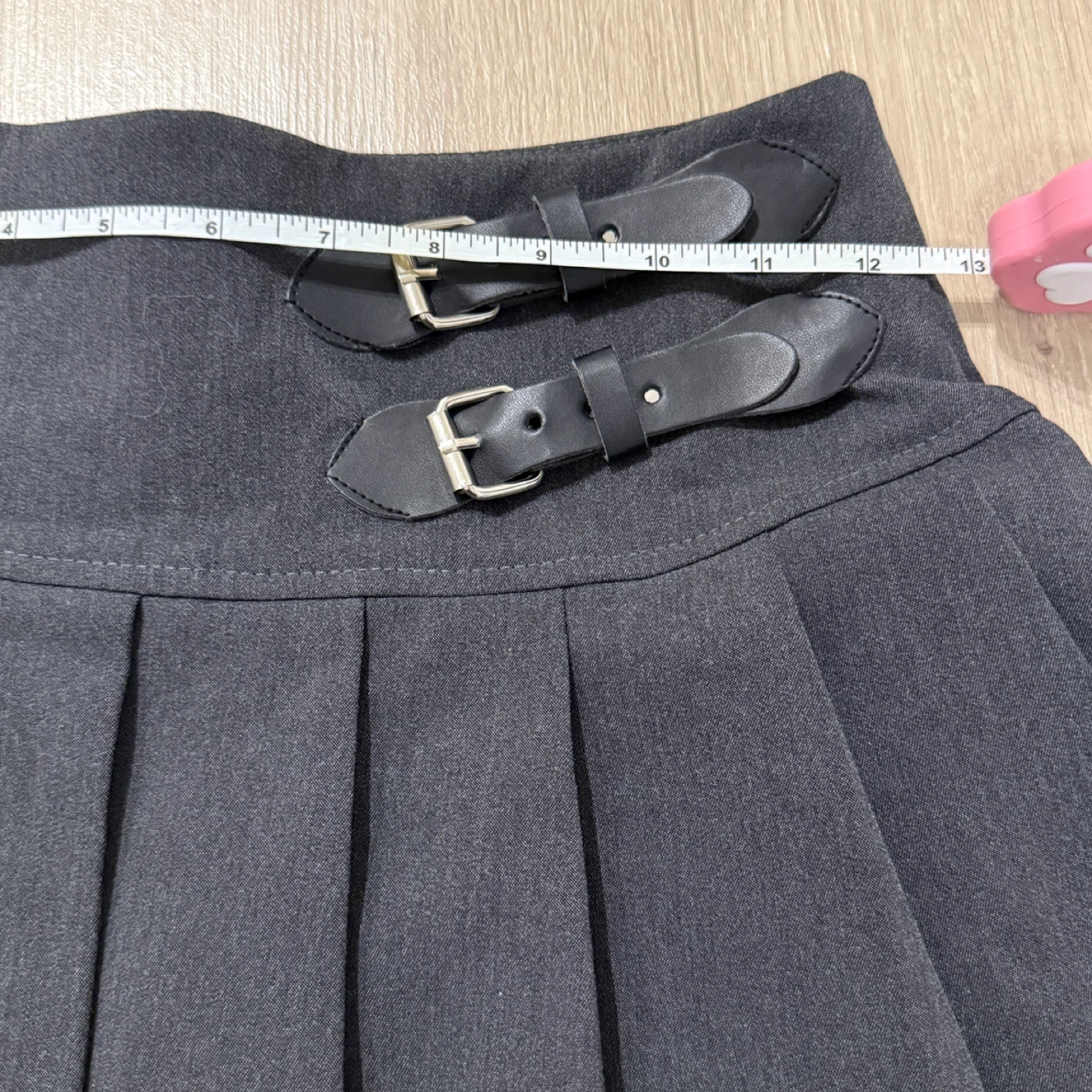 Pleated Skirt with Buckle Accents - photo 2
