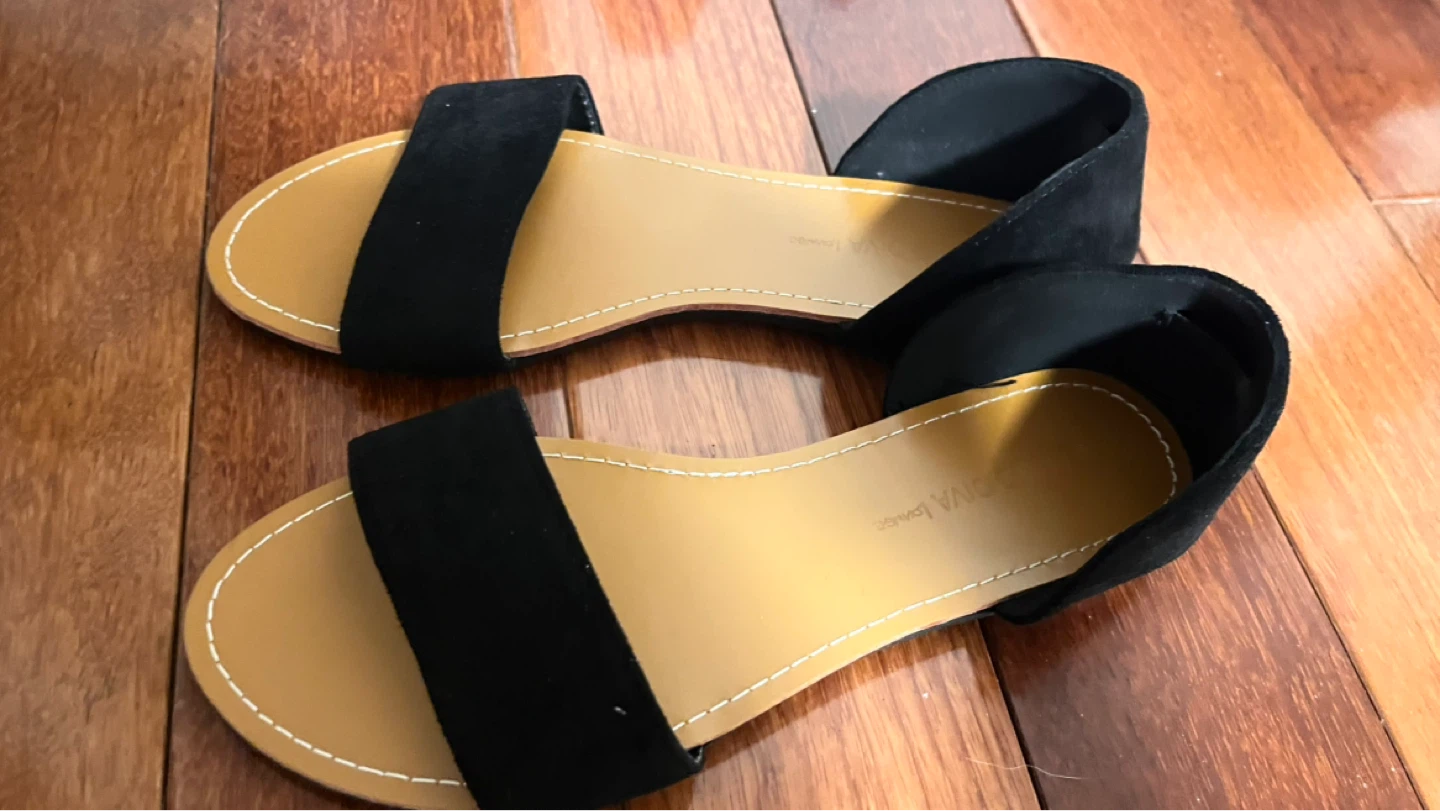 Black Suede Ankle Strap Sandals - photo 2
