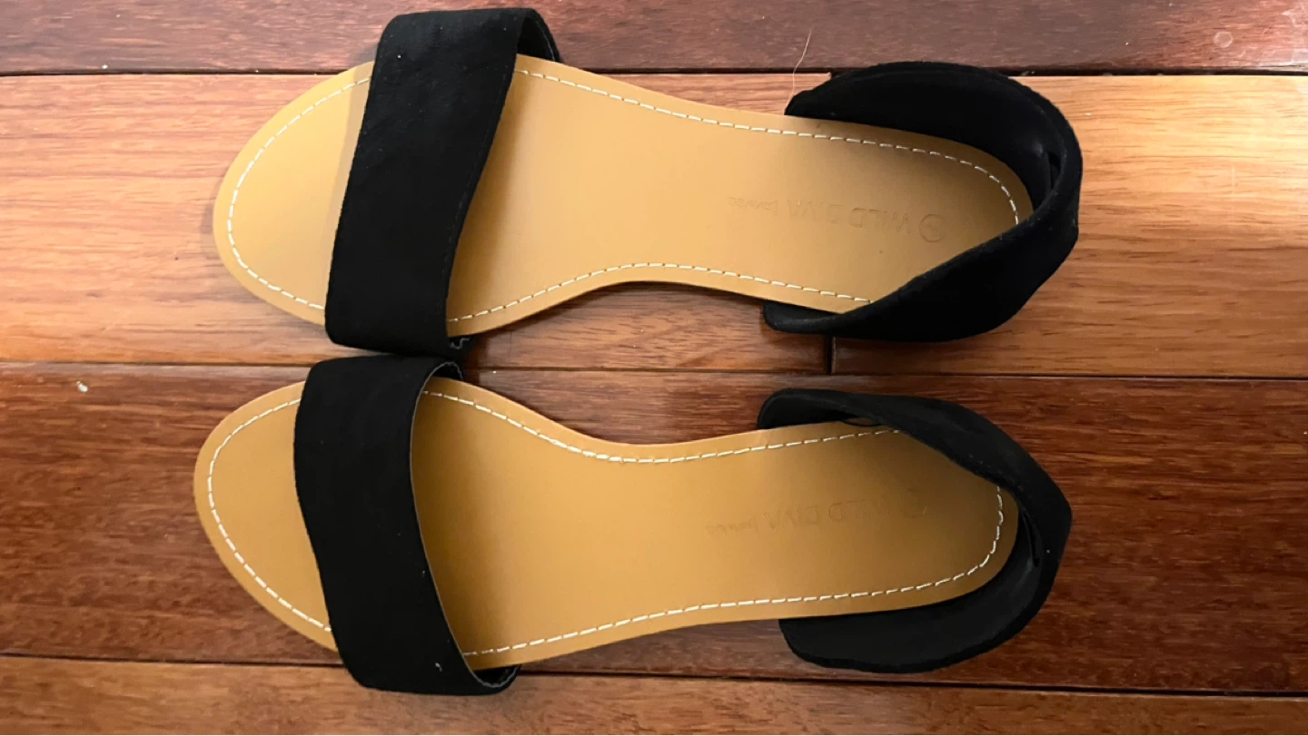 Black Suede Ankle Strap Sandals