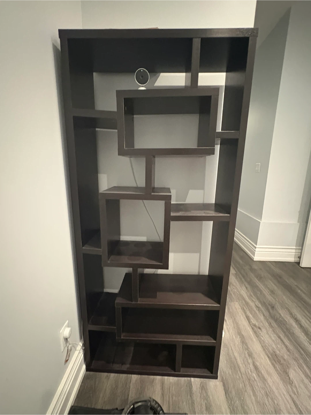Dark Brown Geometric Bookshelf