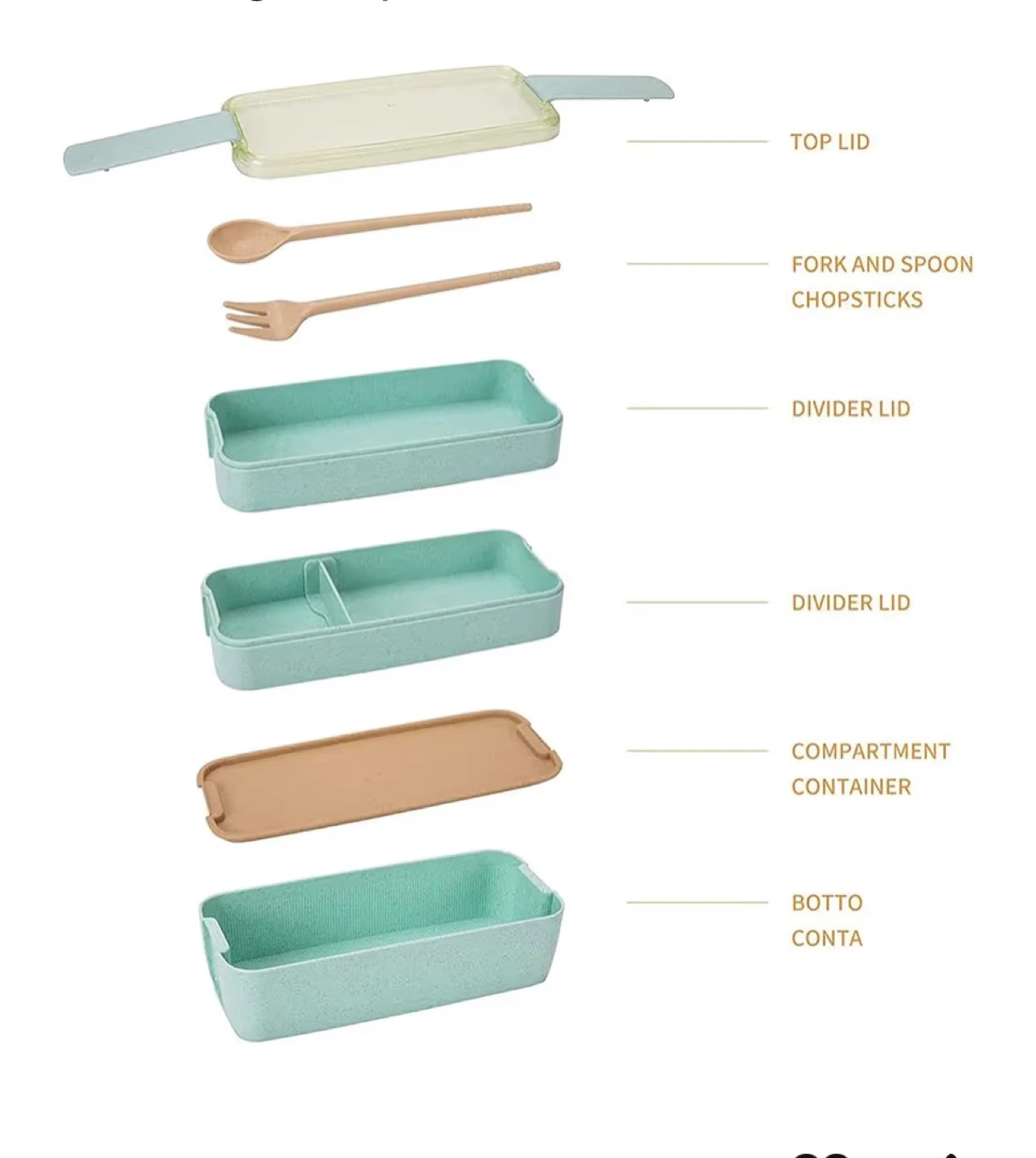 Stackable Bento Box Lunch Container - 900ml - photo 2