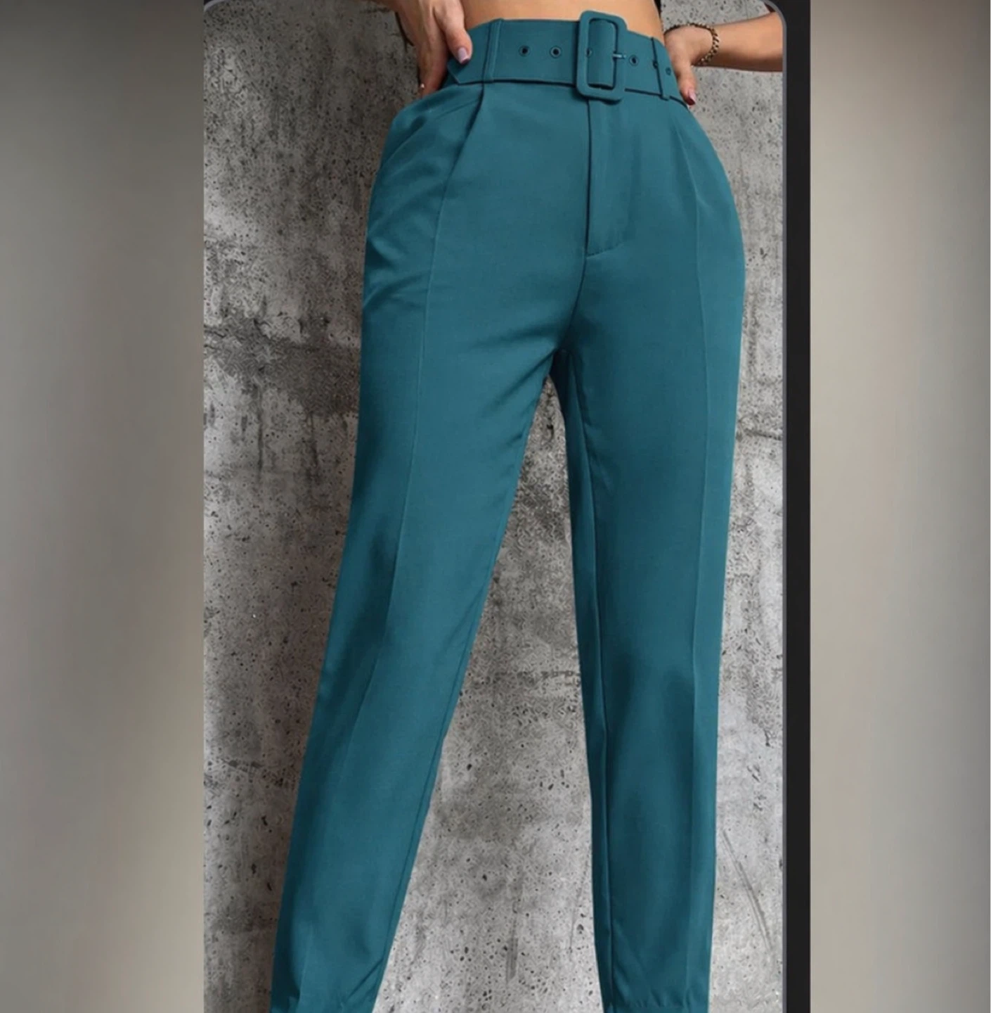 Zara Belted Trousers Teal Size XS 36