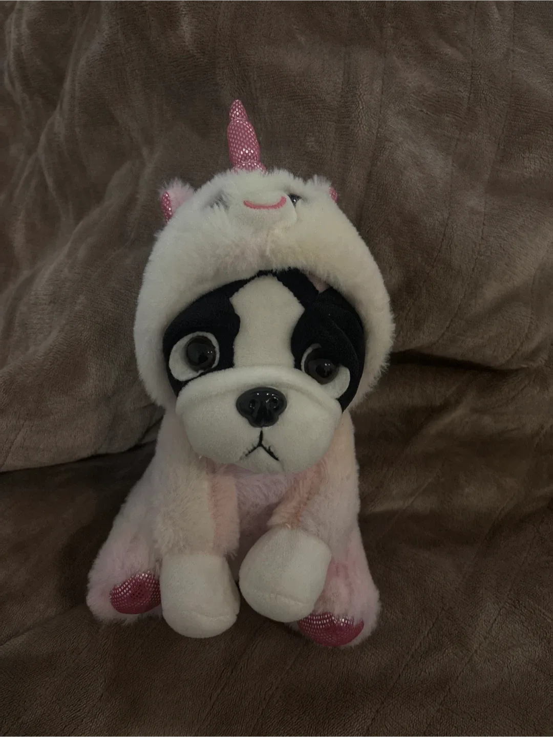 Plush French Bulldog Unicorn Costume Toy