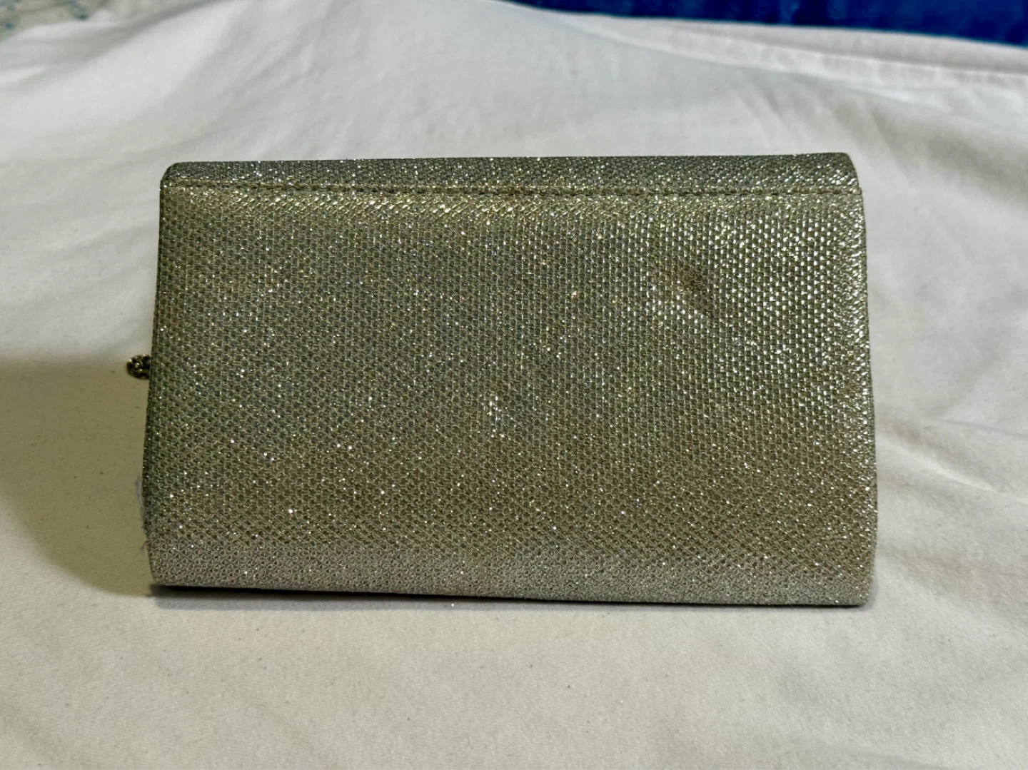 Sparkly Silver Clutch with Bow and Chain Strap - photo 2