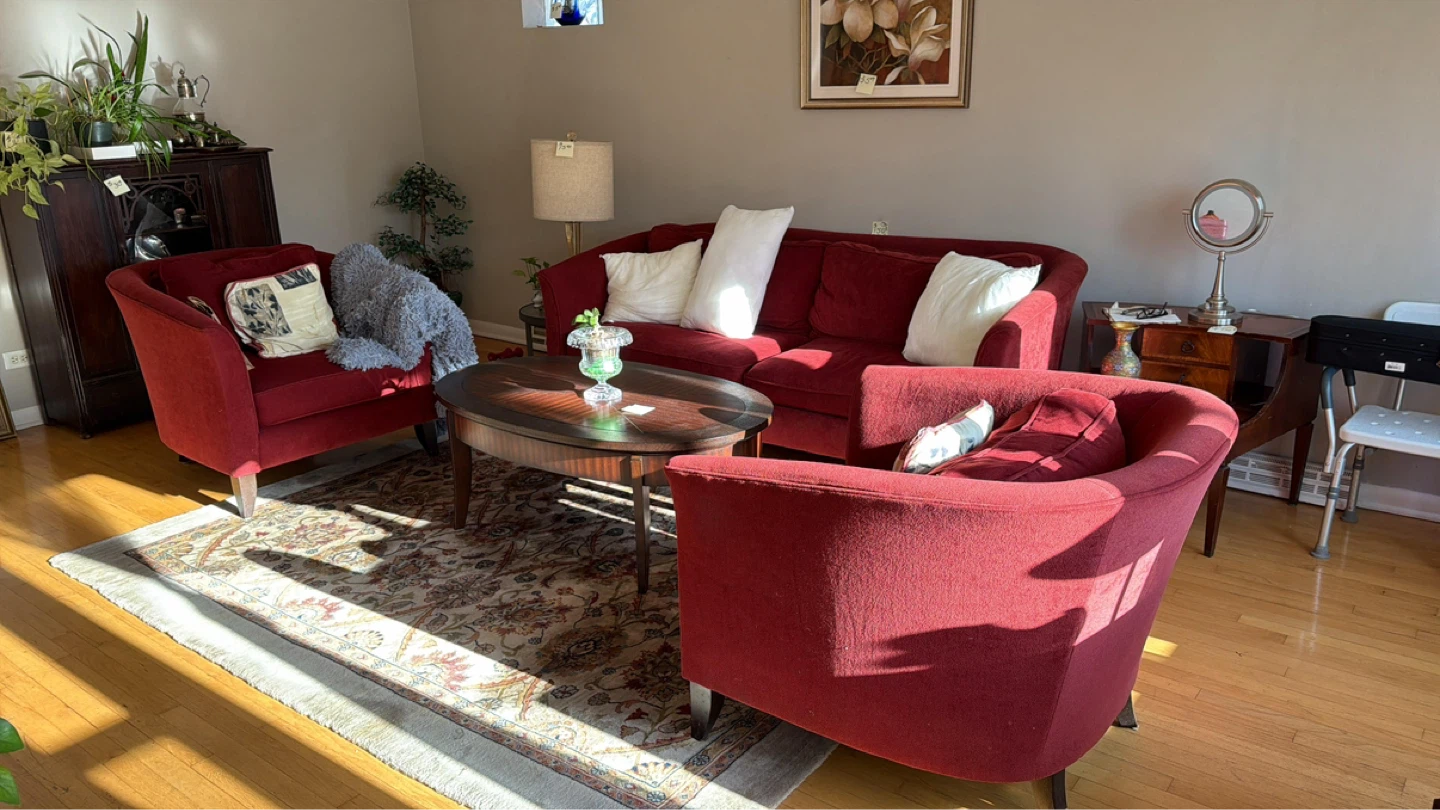 Red Sofa and Armchair Set - photo 3