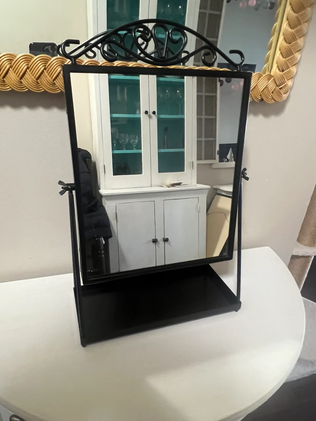 Black Decorative Standing Vanity Mirror