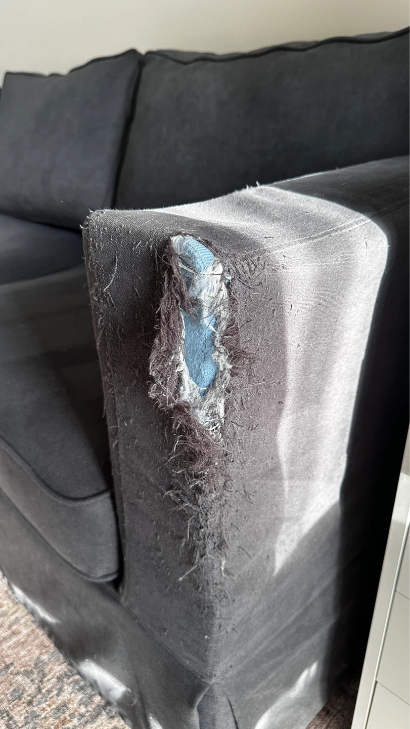 Dark Grey Blue Sectional Sofa - photo 5
