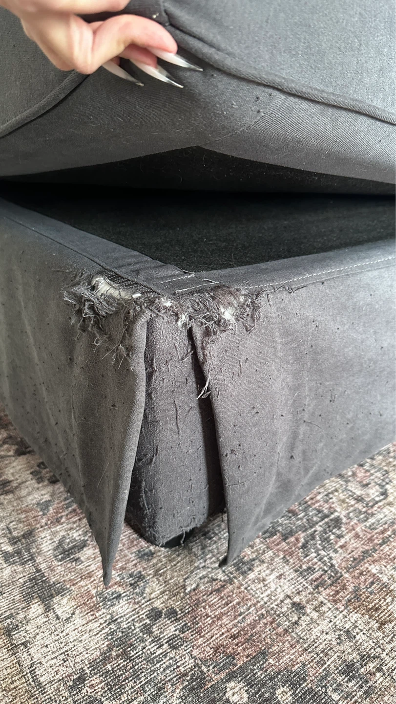Dark Grey Blue Sectional Sofa - photo 4