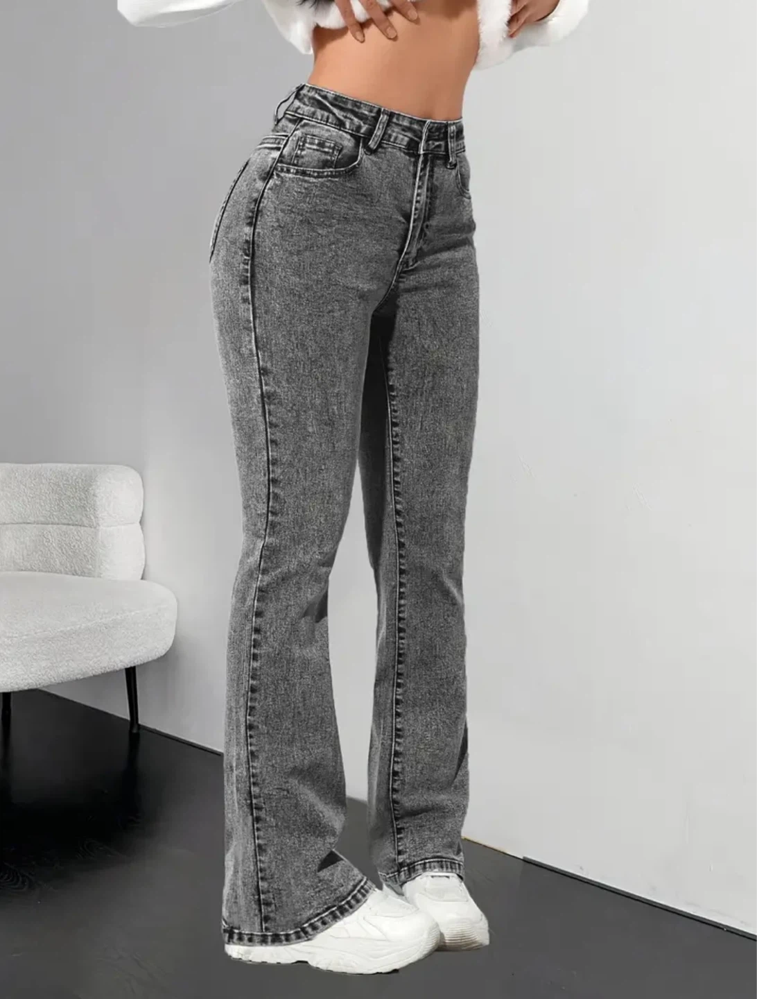New Women's Grey Cotton Jeans - photo 5