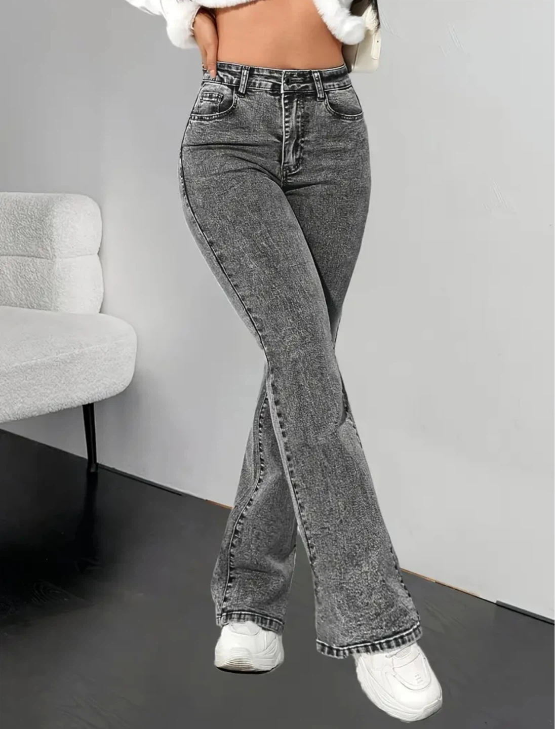 New Women's Grey Cotton Jeans - photo 2
