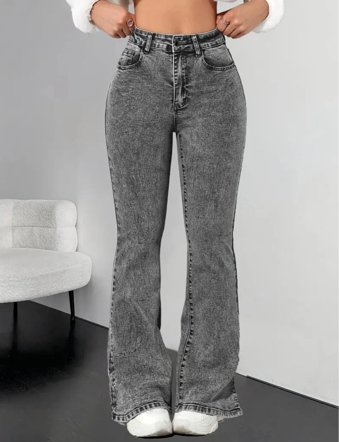 New Women's Grey Cotton Jeans - photo 4